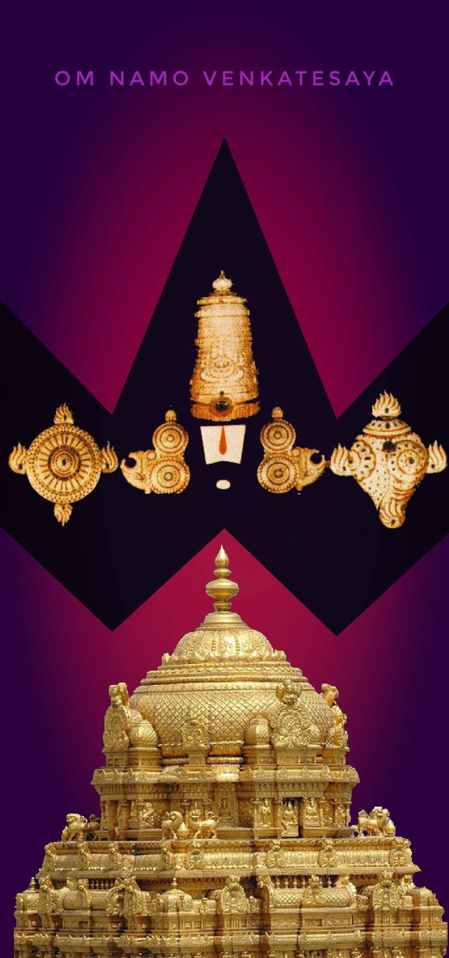 Pagoda Tirupati Balaji Picha ya Ukuta