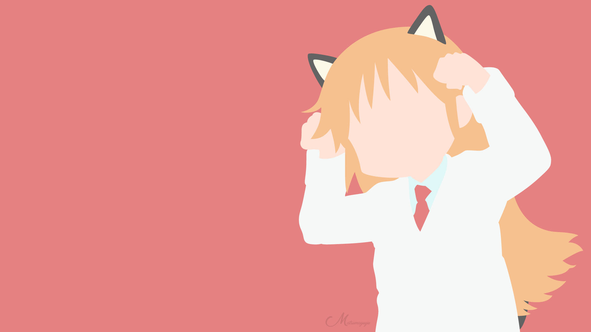Paka Hakase wa Nichijou Mwekundu Rahisi Picha ya Ukuta