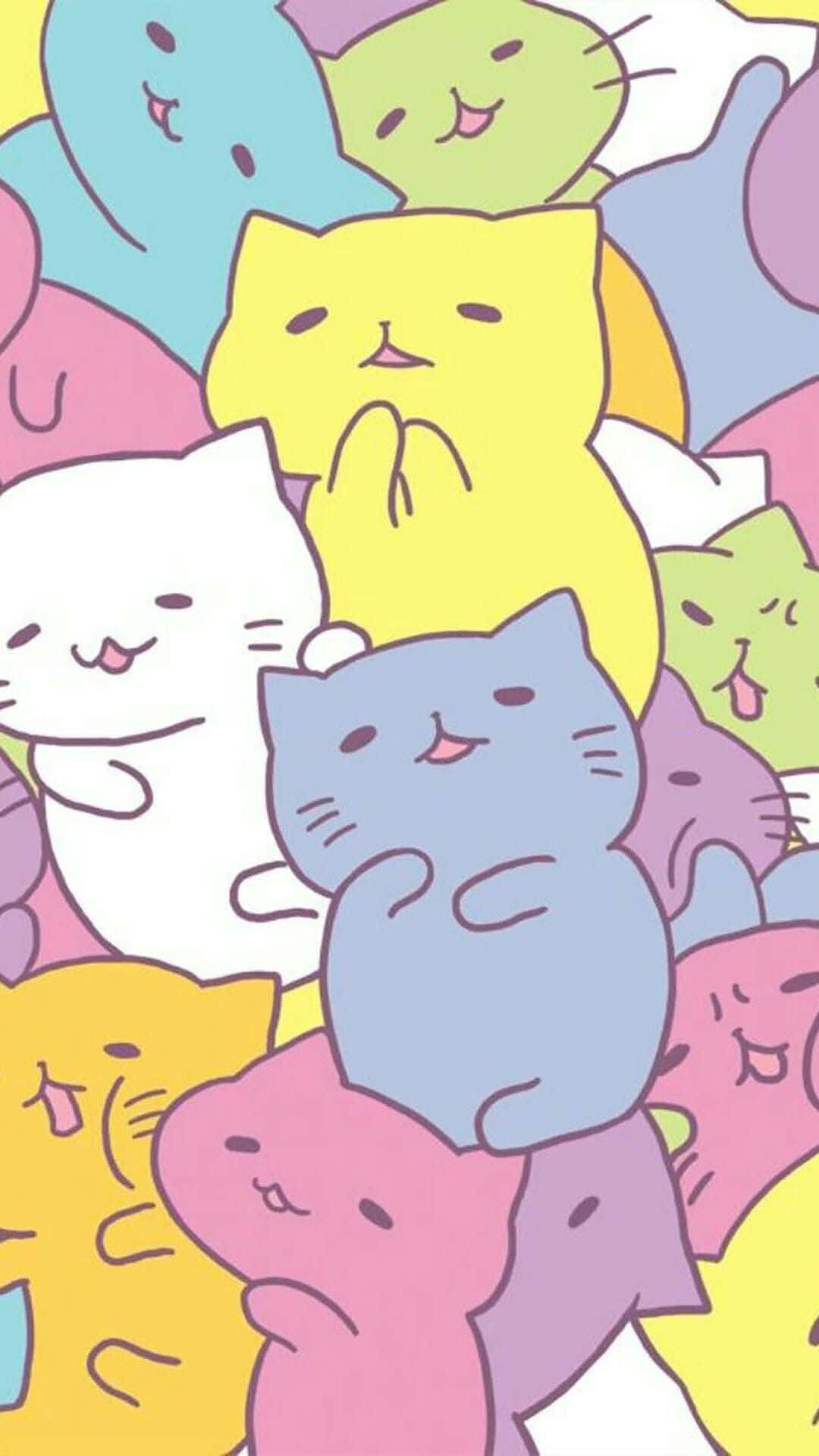 Paka Mrembo wa Anime Mitchiri Neko Picha ya Ukuta