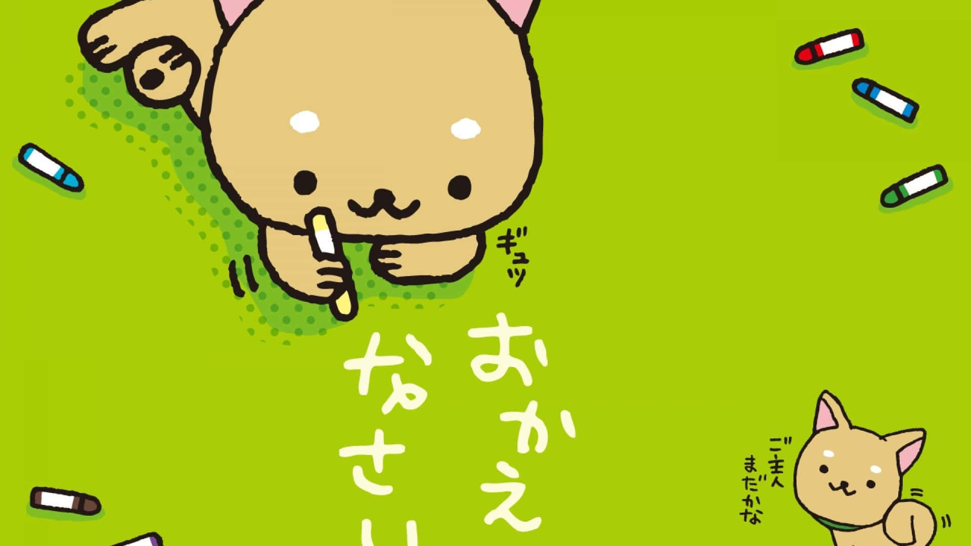 Paka Mrembo wa Kawaii Akichora Picha ya Ukuta