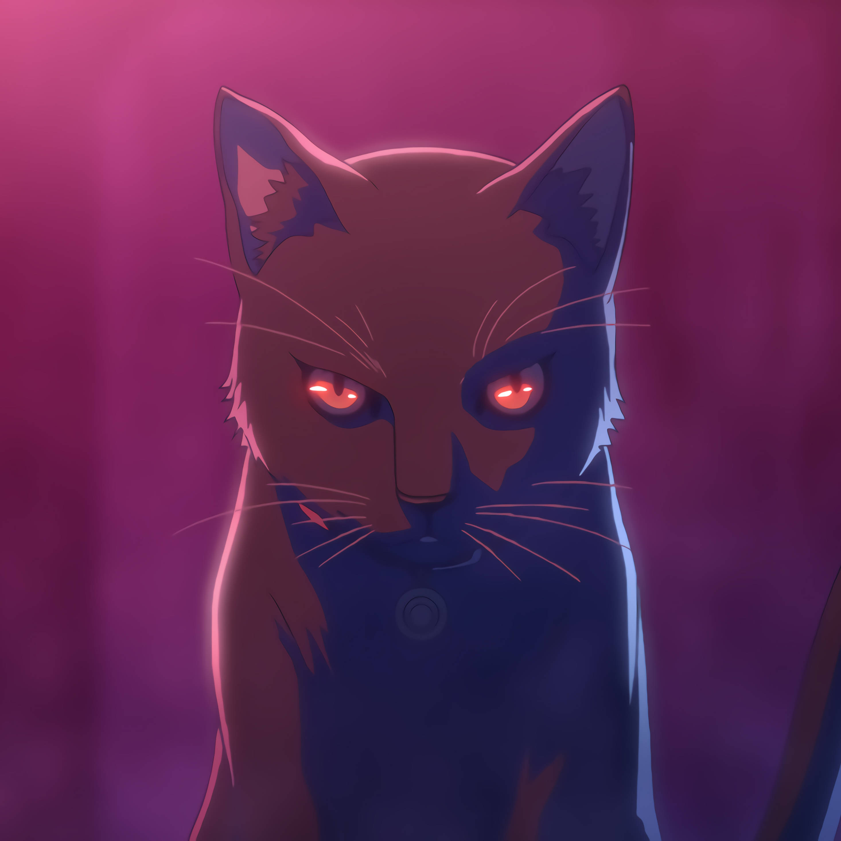 Paka Mweusi wa Anime wa iPad kutoka Akudama Drive Picha ya Ukuta