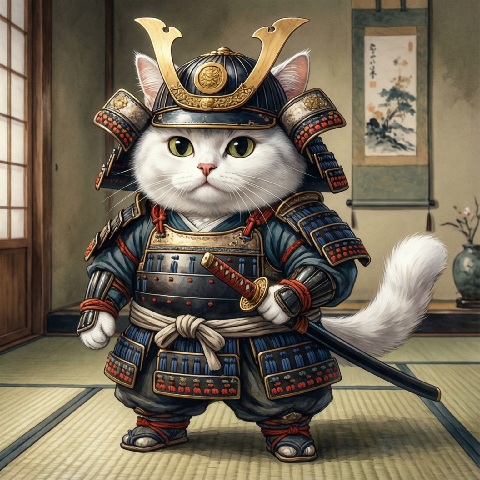 Paka Samurai Picha ya Ukuta