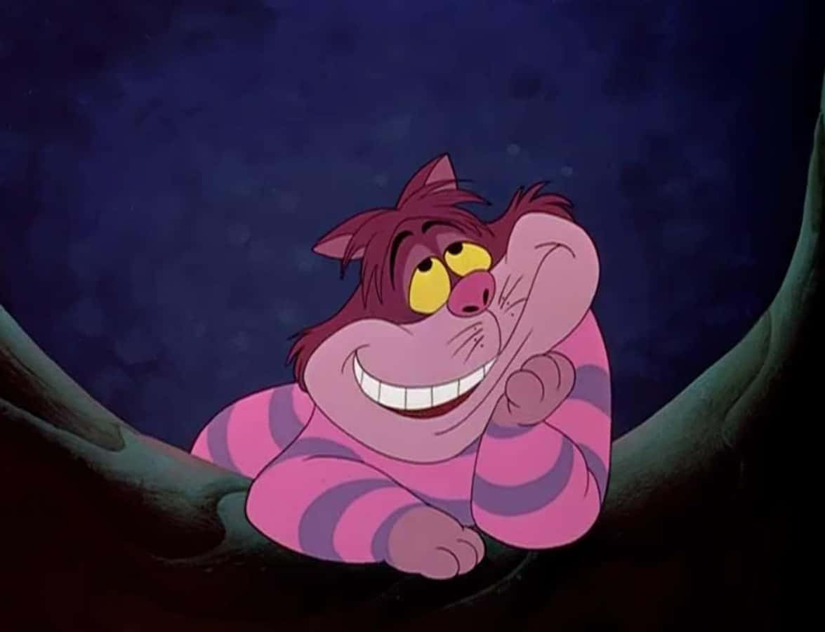 Paka wa Cheshire anayejulikana kwa tabasamu lake la ajabu katika Alice in Wonderland Picha ya Ukuta