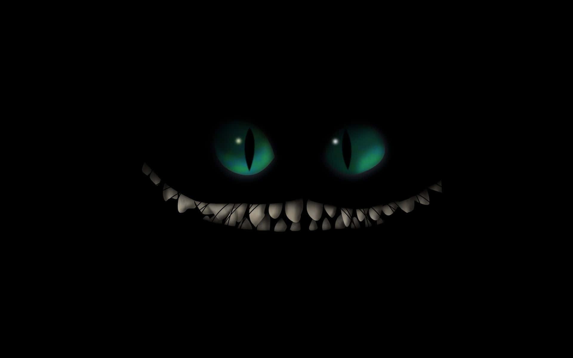 Paka wa Cheshire Mweusi na wa Kutisha Picha ya Ukuta
