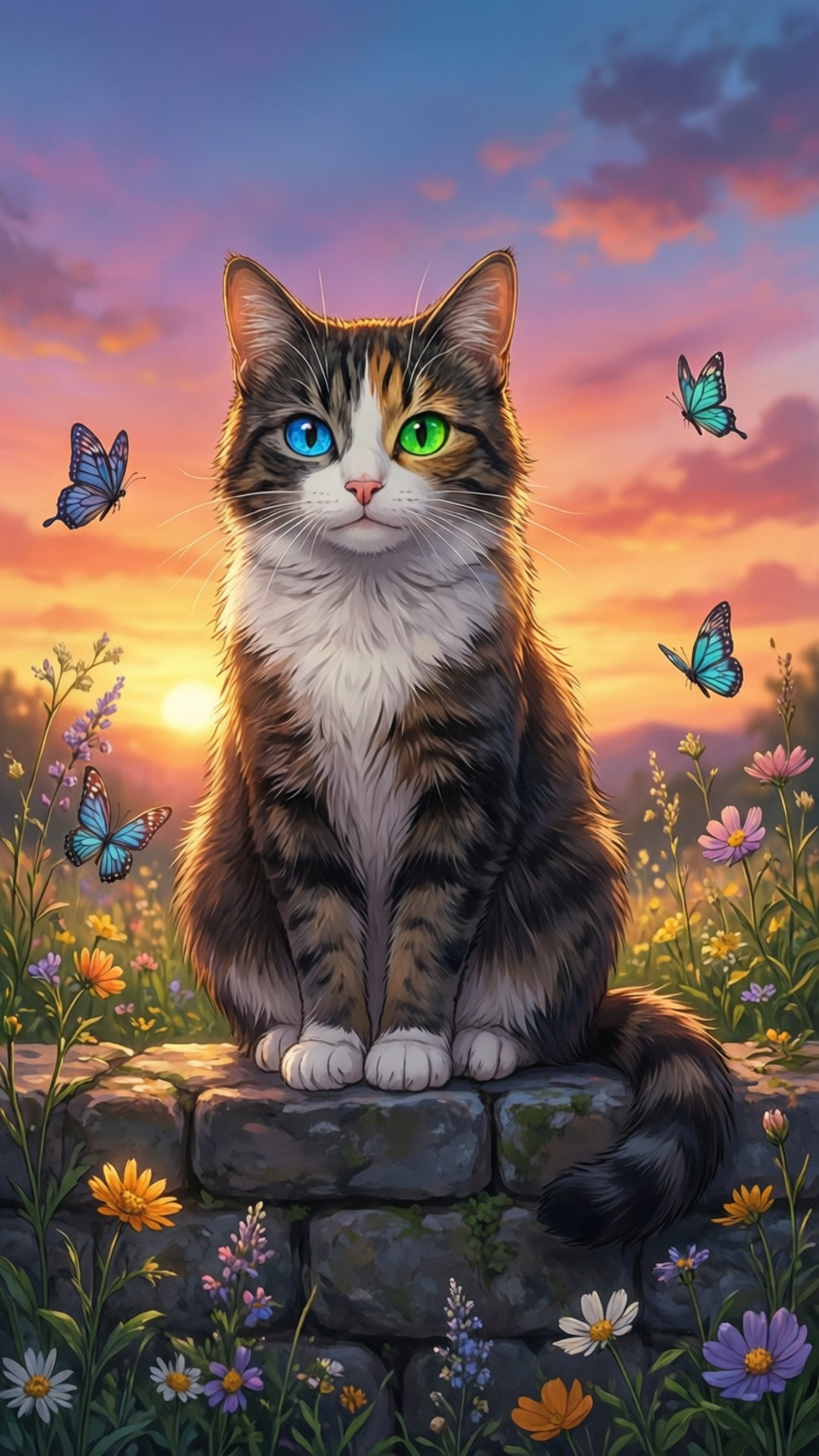 Paka wa Heterochromia Picha ya Ukuta
