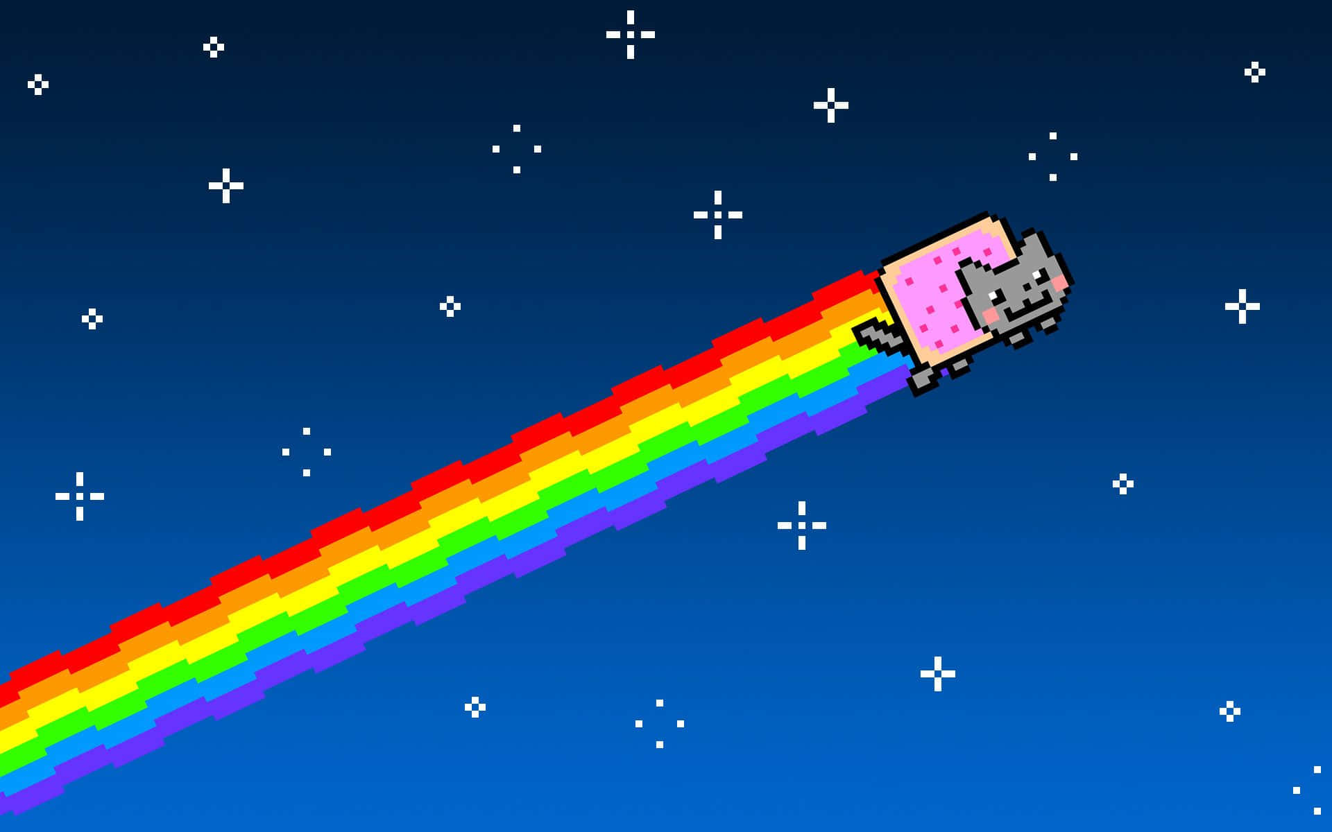 Paka wa Nyan Anayeruka Katika Galaxy Picha ya Ukuta