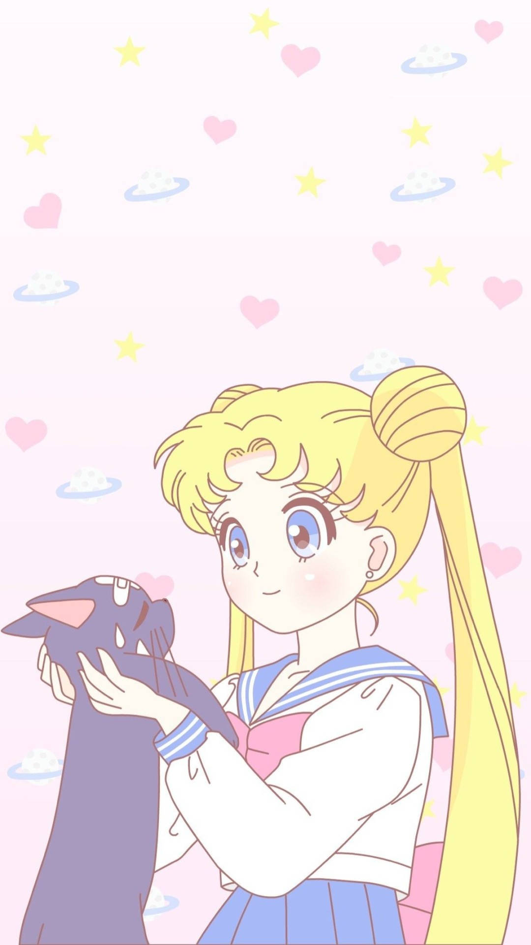 Paka wa Sailor Moon Aesthetic Pink Anime Picha ya Ukuta
