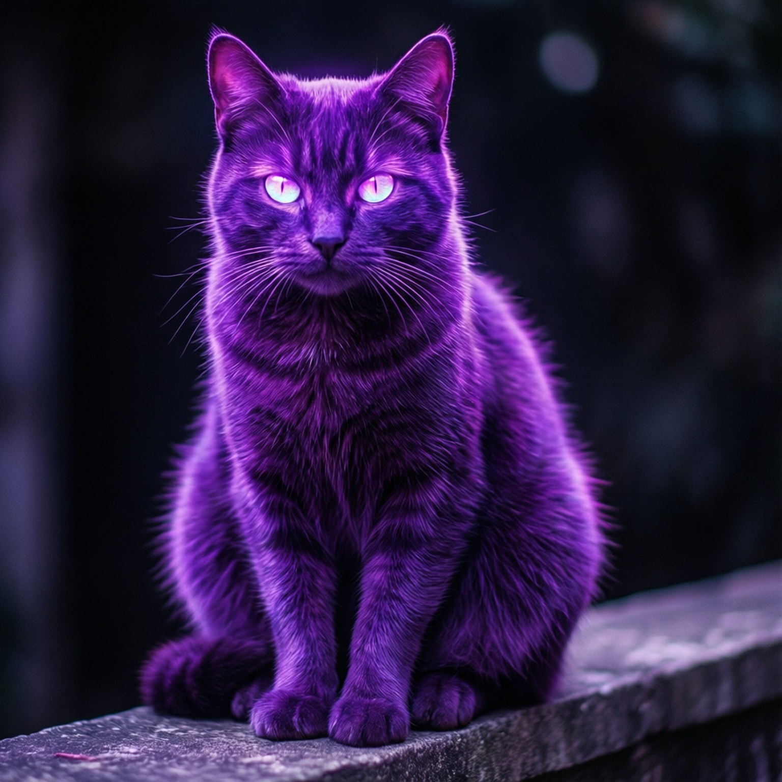 Paka wa Zambarau wa Neon Picha ya Ukuta