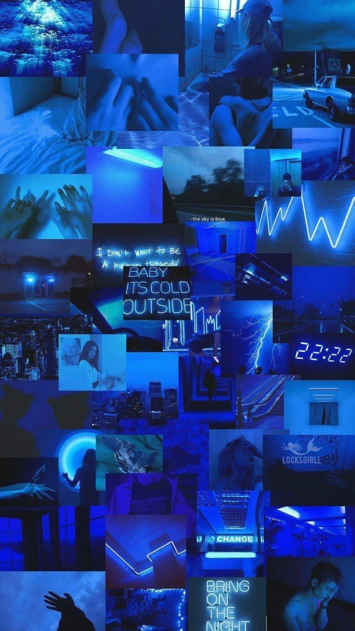 Pamba maisha yako na Neon Blue yenye kung'aa Picha ya Ukuta