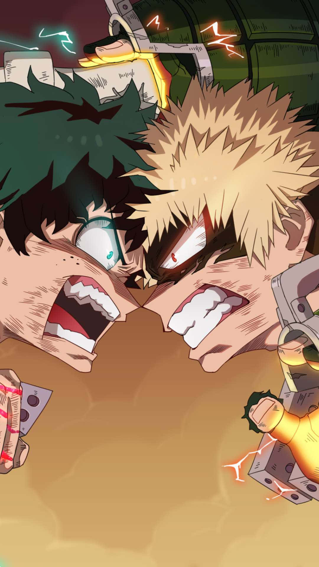 Pambano Kubwa la Cyborg na Mgeni katika Anime Picha ya Ukuta