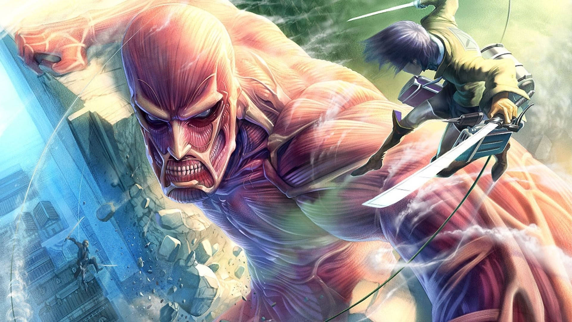 Pambano la Anime Eren na Titan Picha ya Ukuta