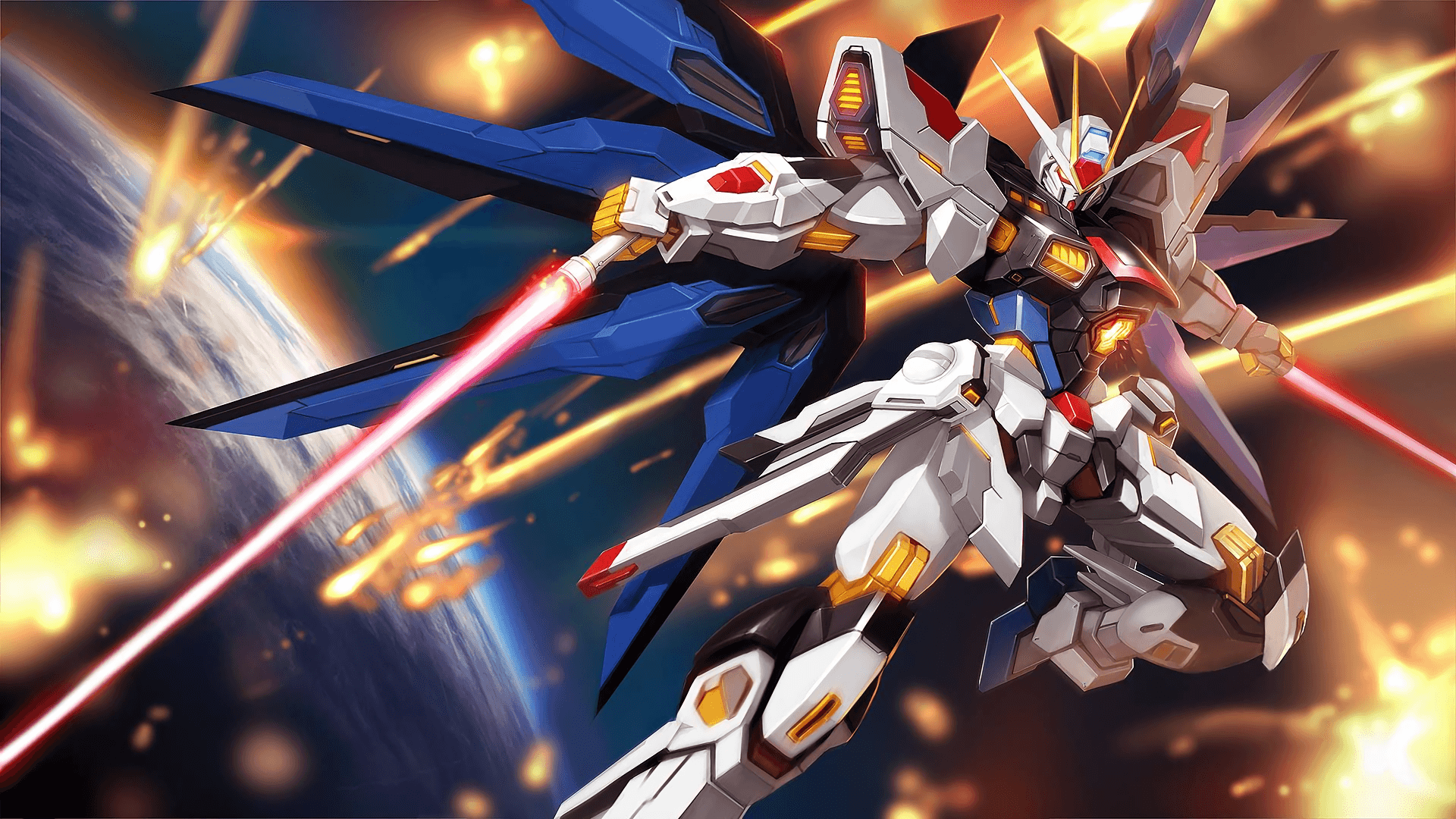Pambano la Kihistoria kati ya Mashujaa wa Gundam Picha ya Ukuta