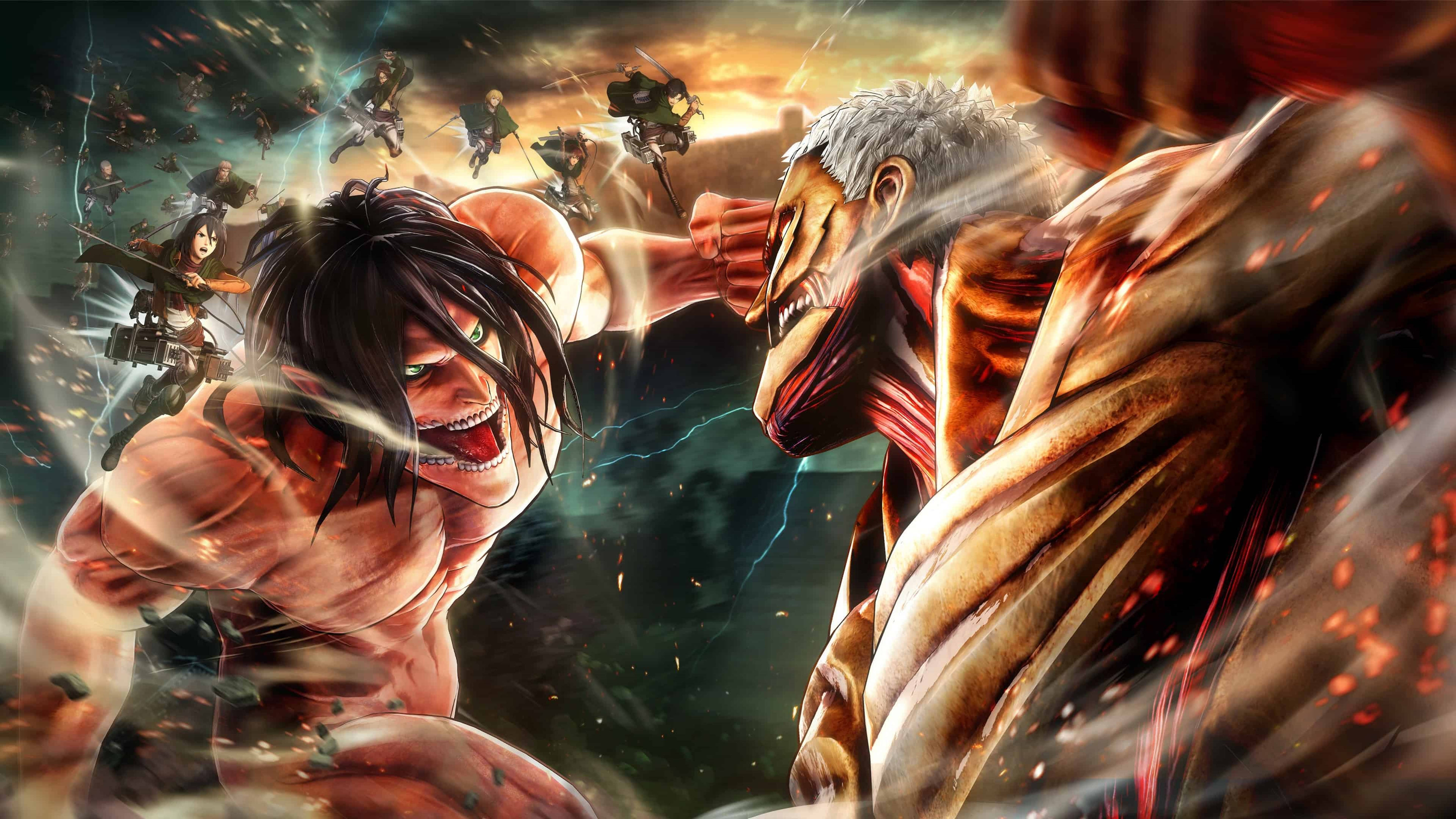 Pambano la Titan 4K Attack On Titans Picha ya Ukuta