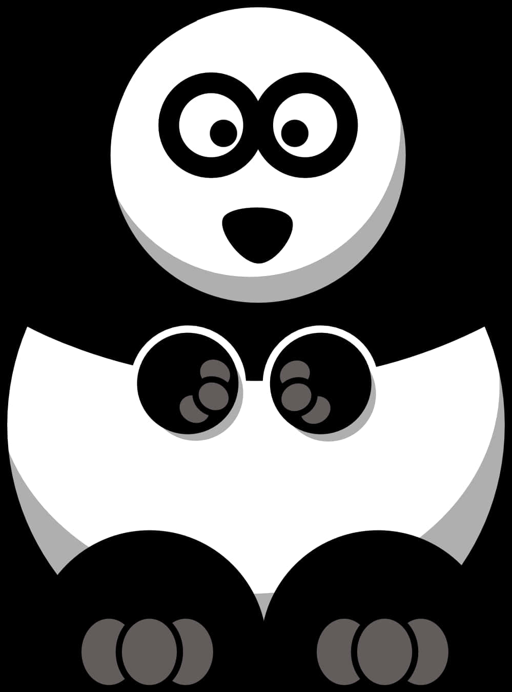 Panda Abstractu Grafiki Picha ya Ukuta