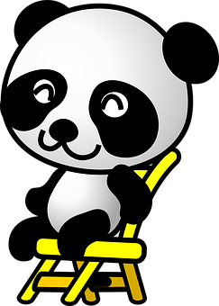 Panda Akitafakari Kwenye Kiti cha Njano Picha ya Ukuta