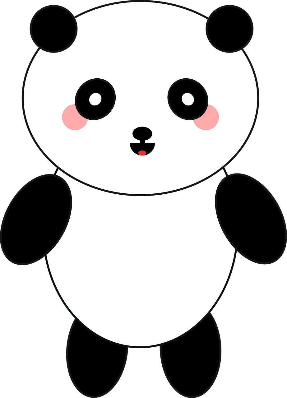 Panda Katuni Mzuri Picha ya Ukuta