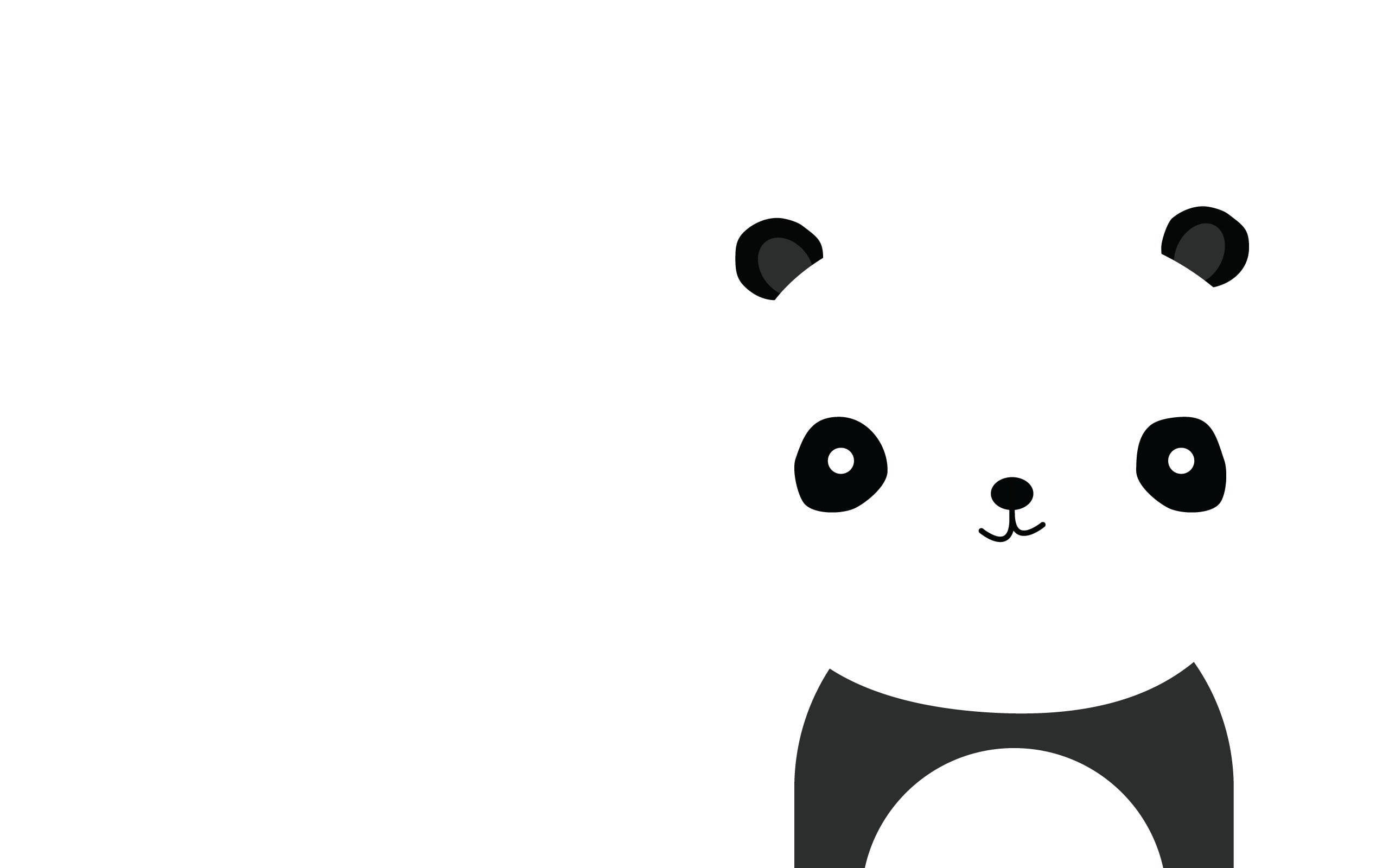Panda Mweupe Mwenye Tabasamu na Mtindo Picha ya Ukuta