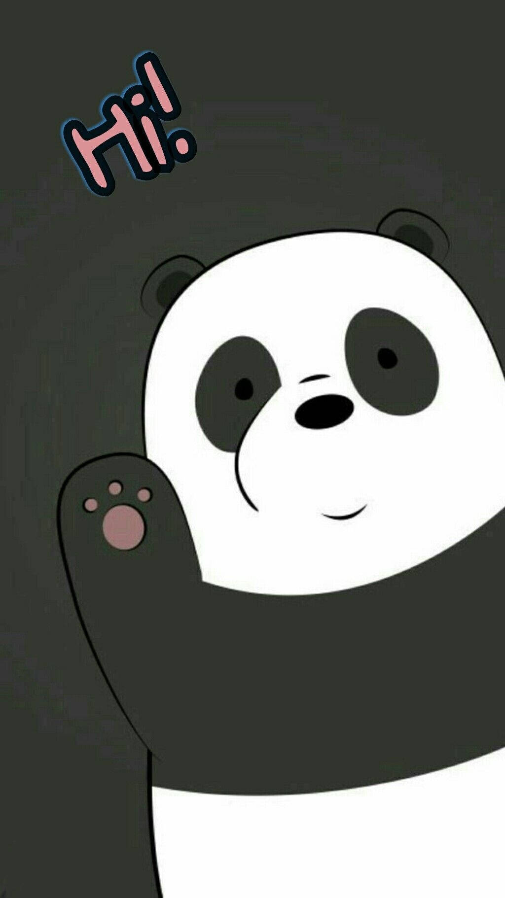 Panda Mzuri wa We Bare Bears Akitikisa Mikono Picha ya Ukuta