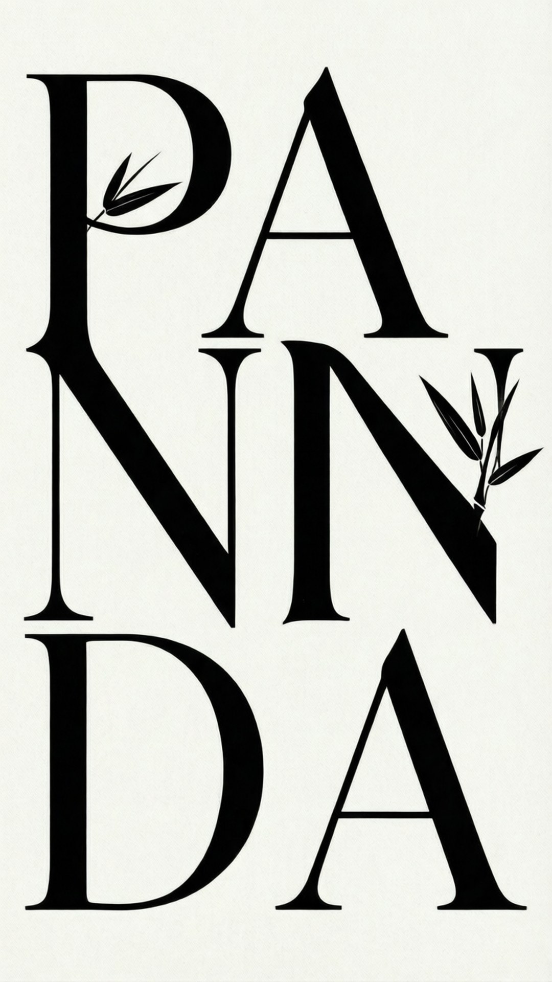 Panda Typografia Picha ya Ukuta