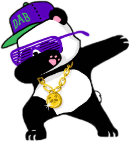 Panda wa Hip Hop Dabbing.PNG Picha ya Ukuta