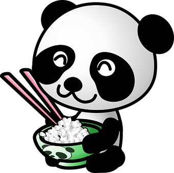 Panda wa Katuni Akila Wali Picha ya Ukuta
