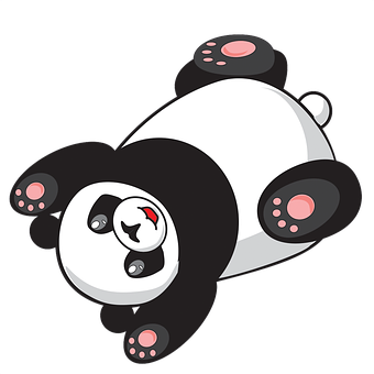 Panda wa Katuni Akiwa Amelala Chini Picha ya Ukuta