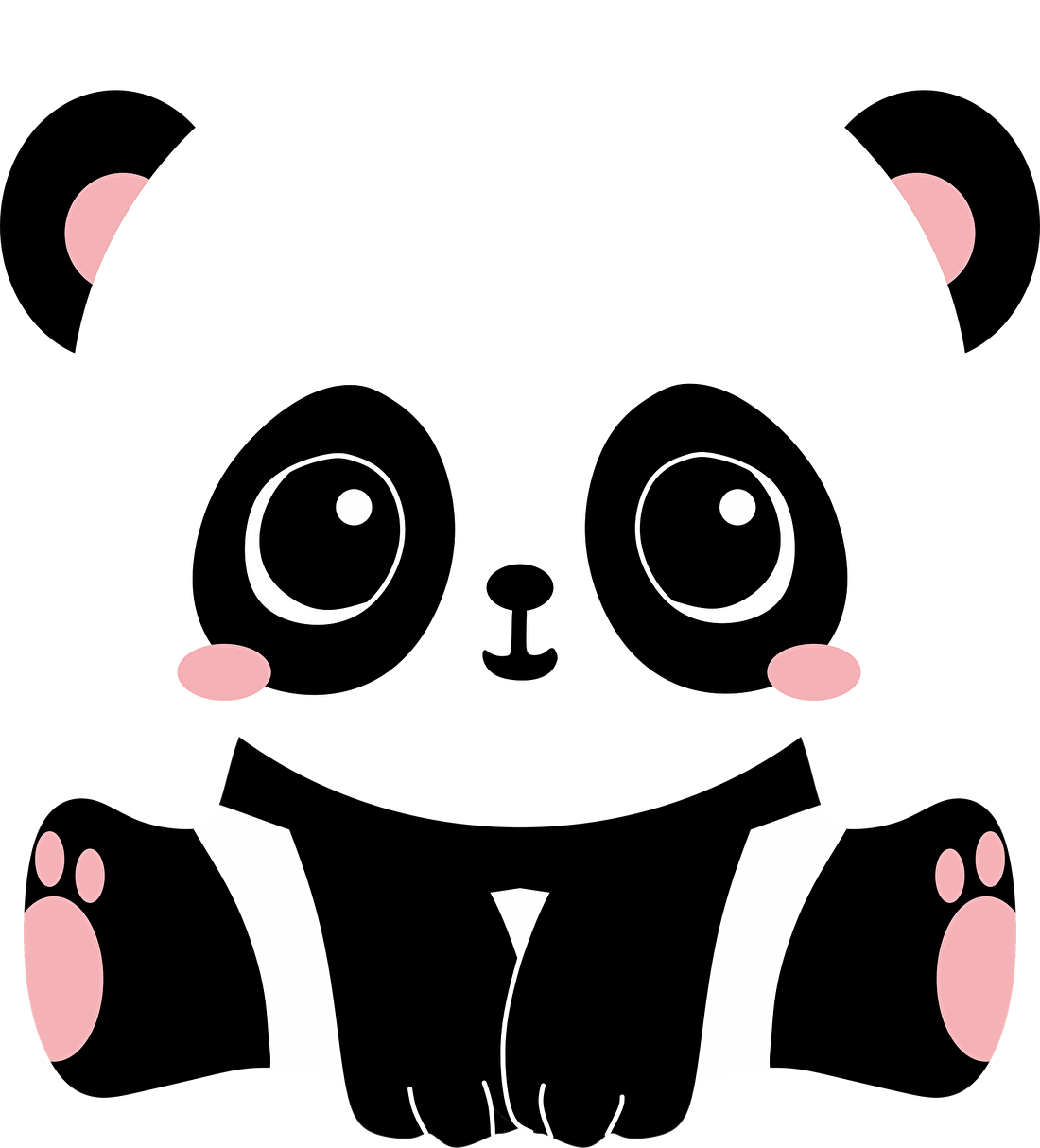 Panda wa Katuni Mwenye Kuwa Mrembo Picha ya Ukuta