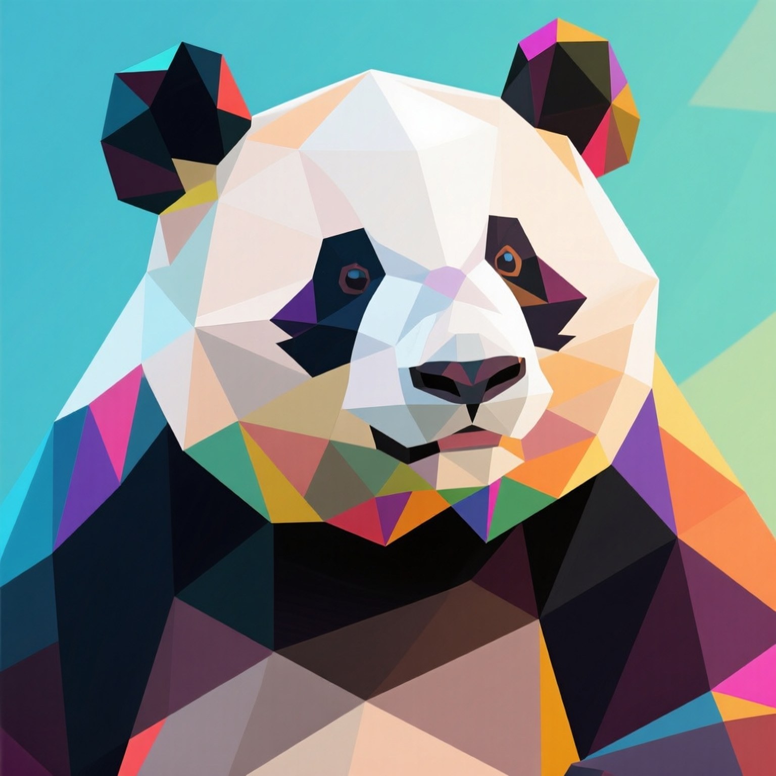 Panda wa Kijiometri Picha ya Ukuta