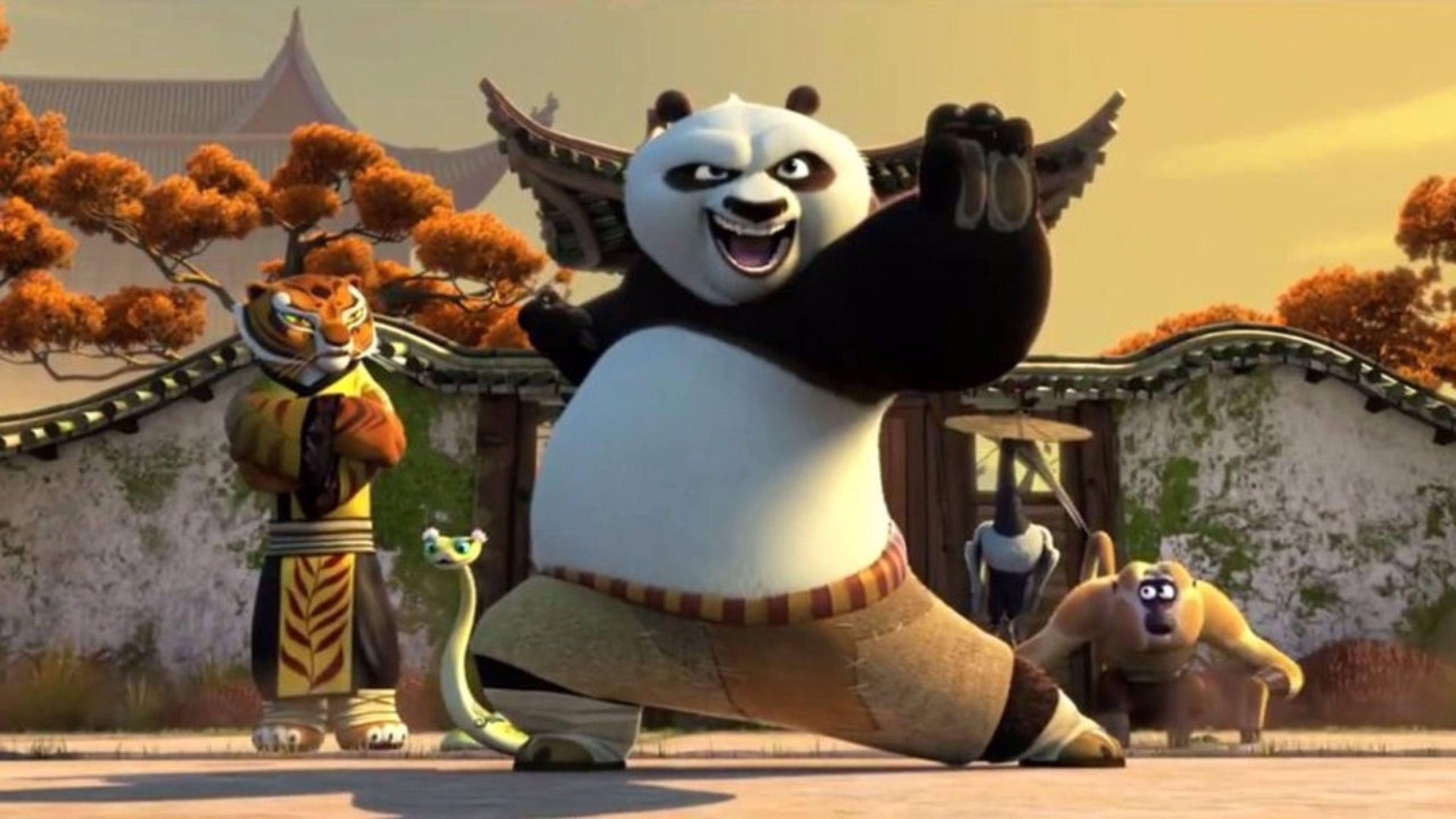Panda wa Kung Fu Mcheshi Tayari Kuchukua Hatua Picha ya Ukuta
