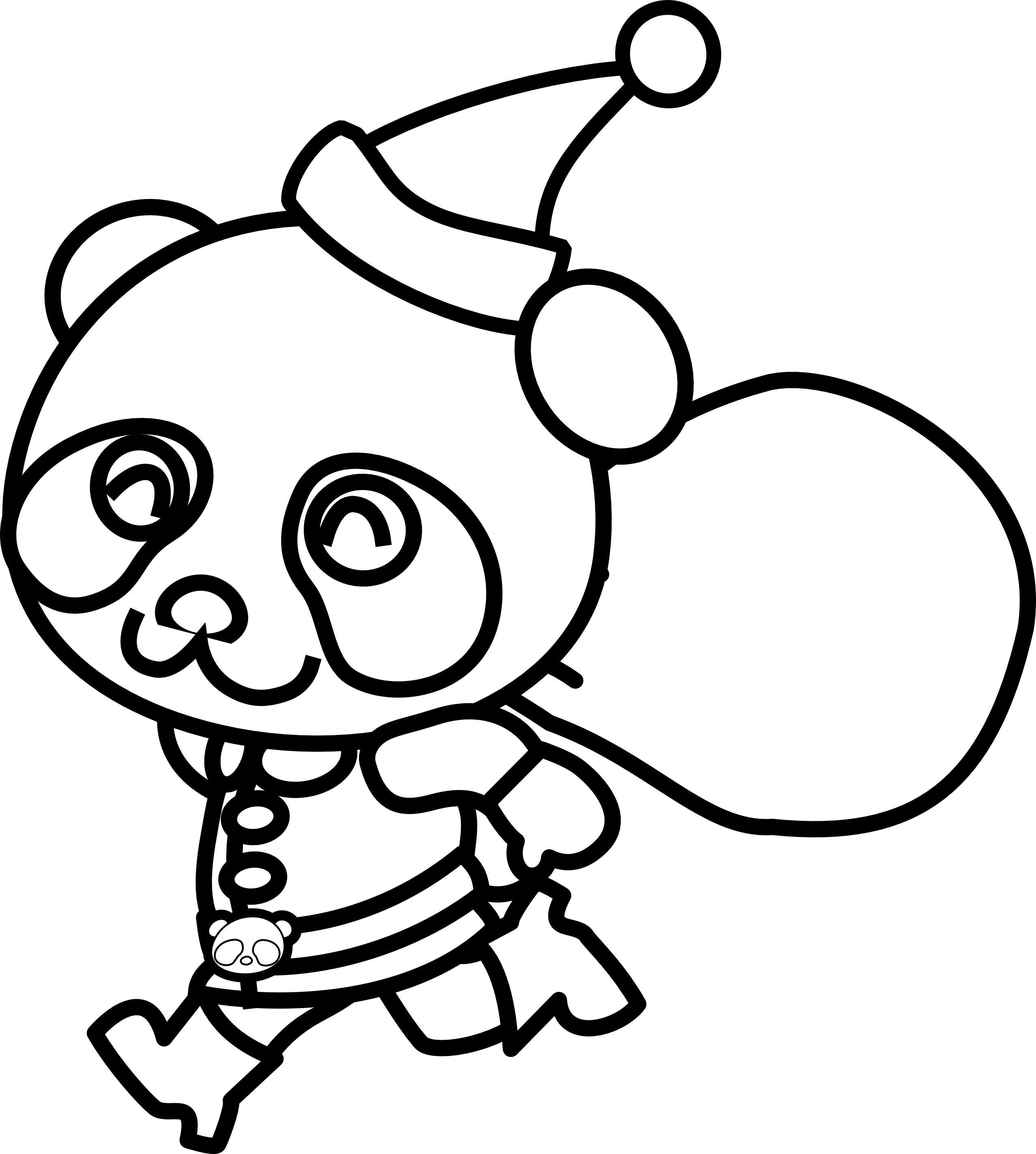 Panda ya Krismasi Kuchorea Picha ya Ukuta
