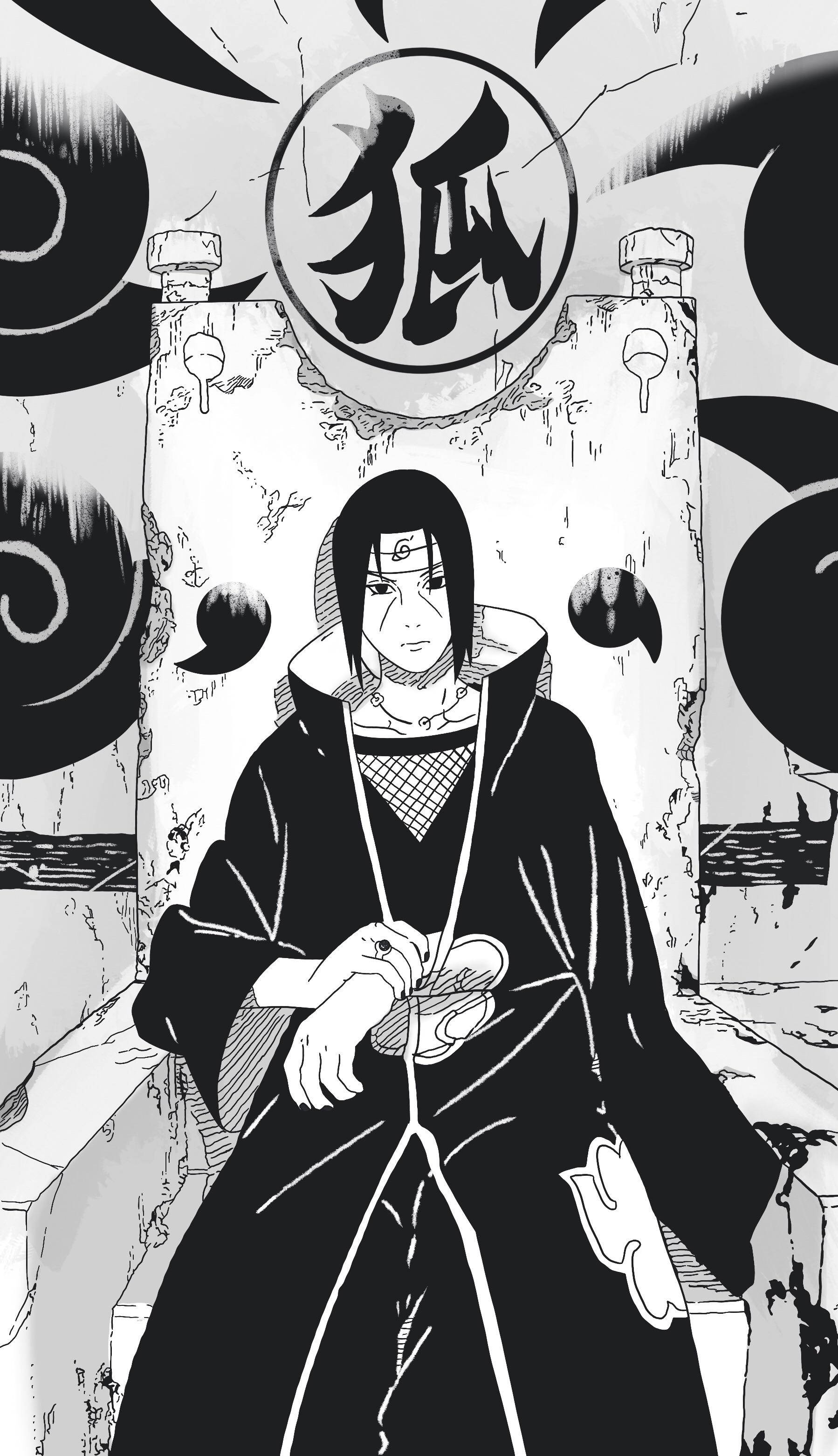 Panel ya Manga ya Uchiha Itachi Picha ya Ukuta