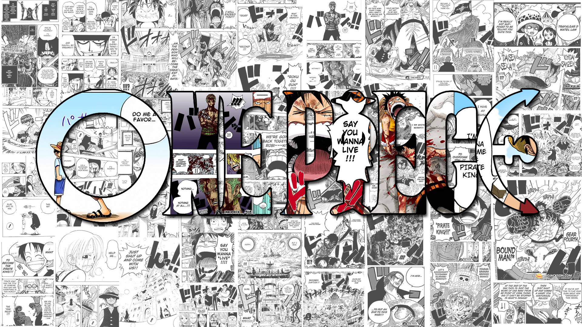 Panel ya Manga ya One Piece Picha ya Ukuta