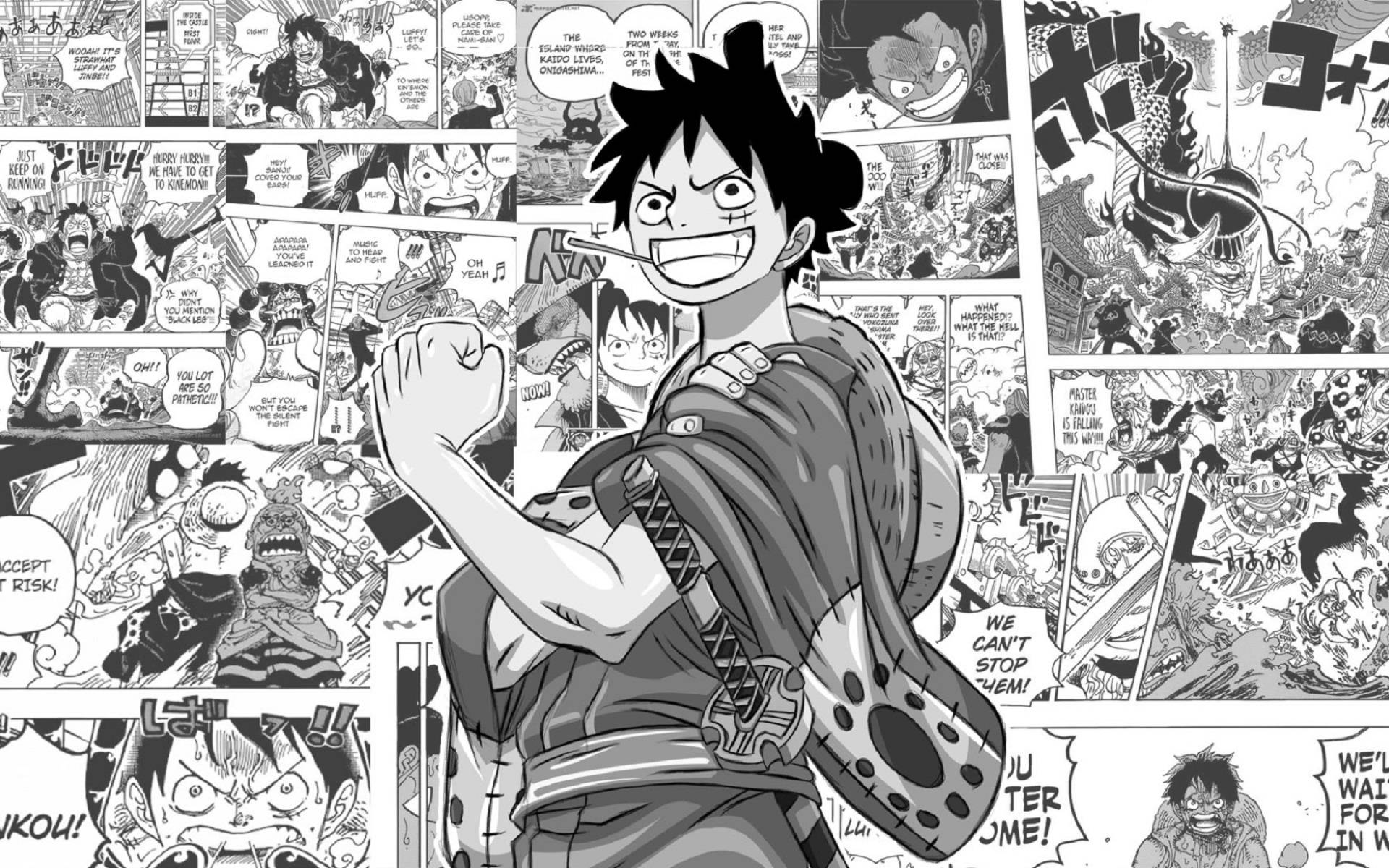 Panel ya Manga ya Monkey D. Luffy Picha ya Ukuta