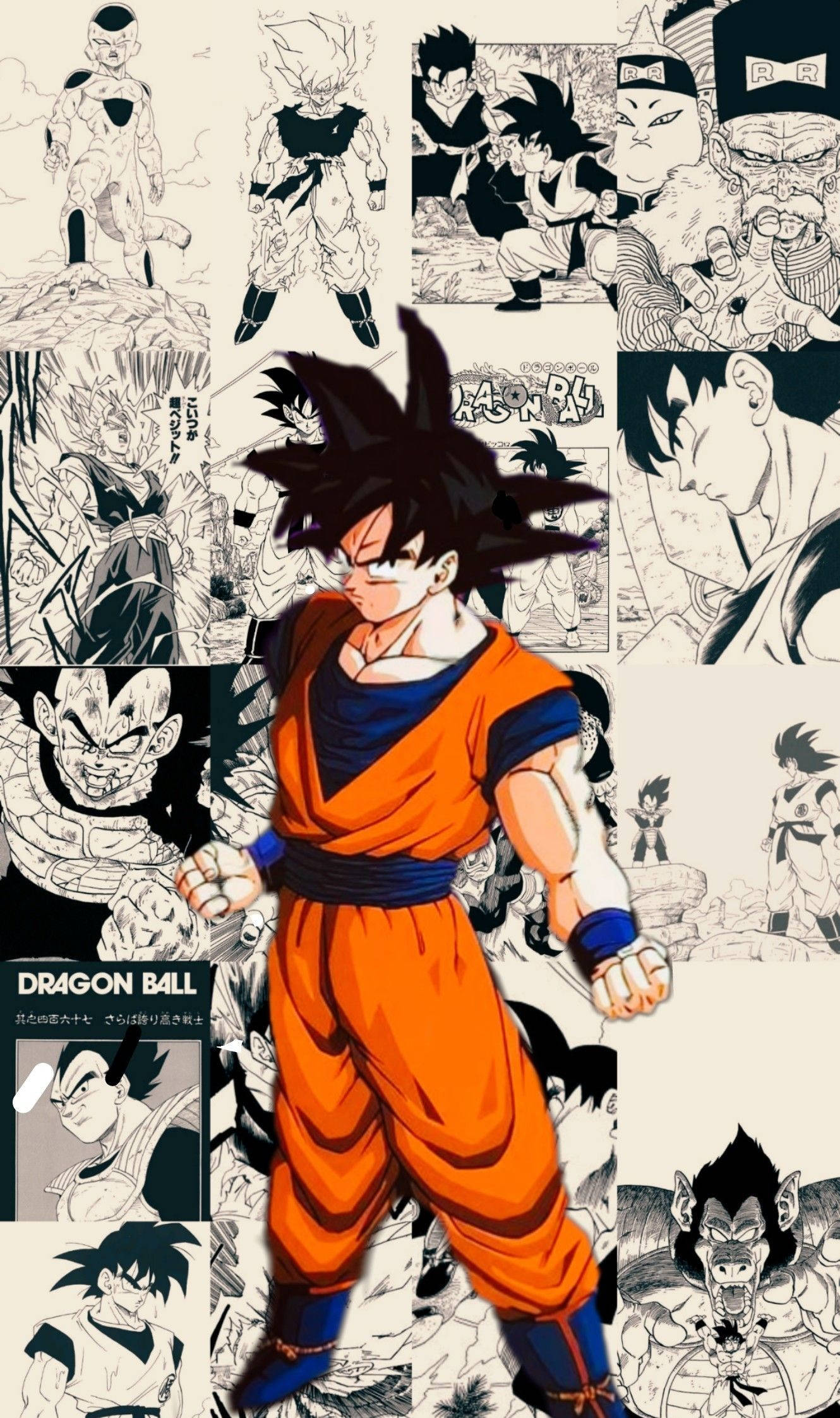 Panel ya Manga ya Dragon Ball Goku Picha ya Ukuta