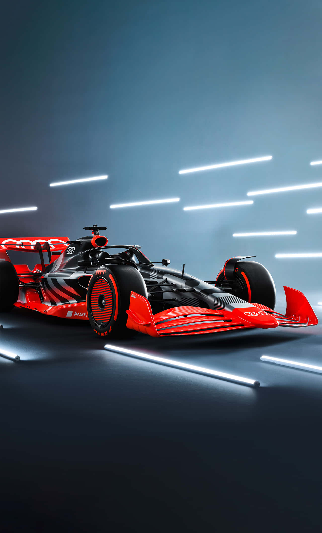 "Pata Mbele ya Mwendo na iPhone ya Formula 1" Picha ya Ukuta
