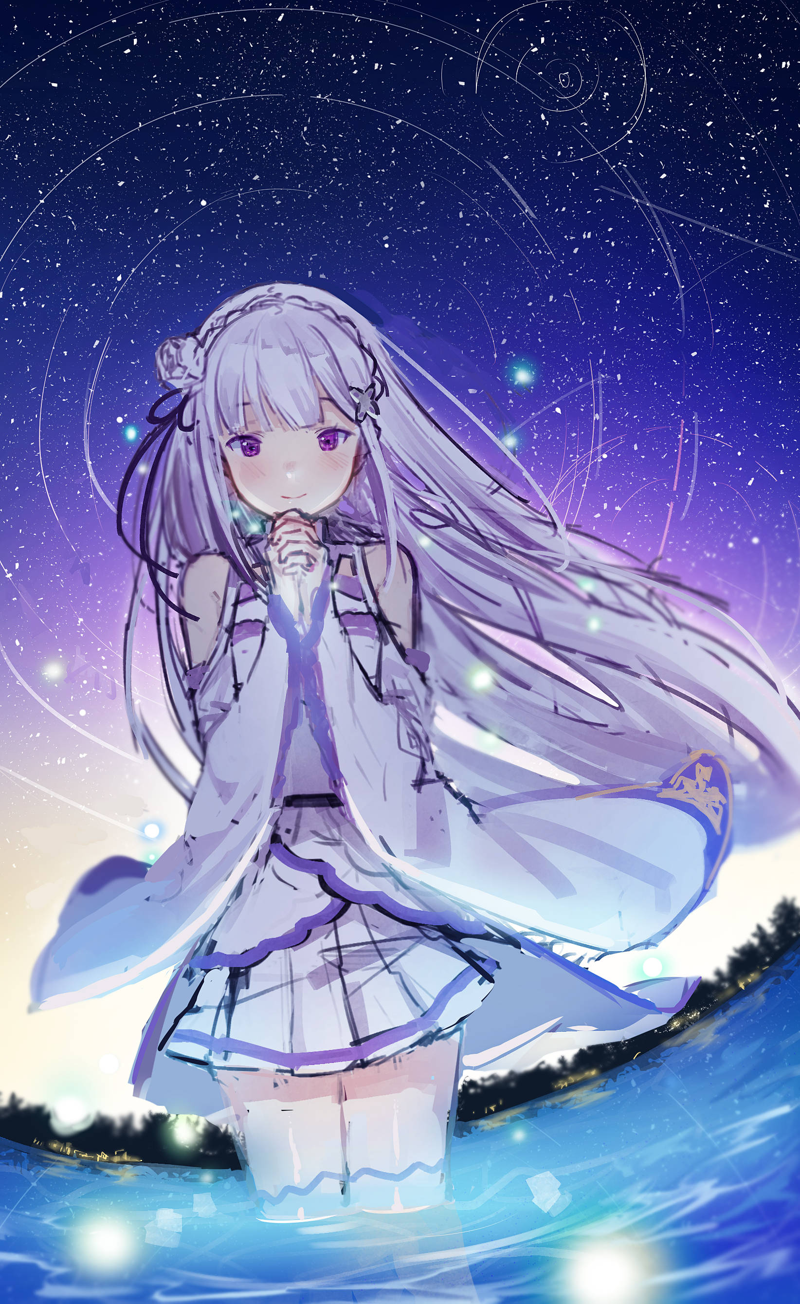 Pastel Goth Girl In White Dress Picha ya Ukuta