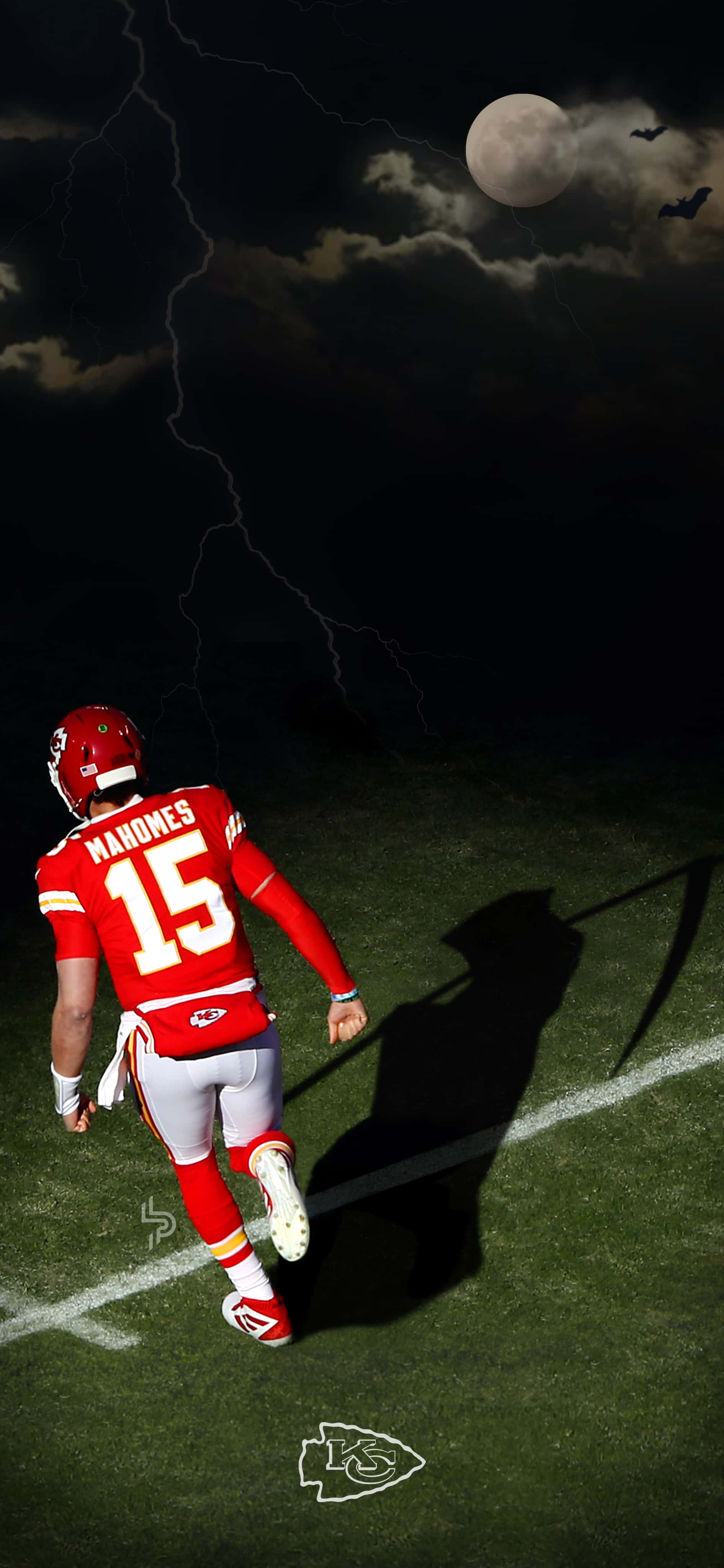 Pat Mahomes wa NFL kwenye simu Picha ya Ukuta