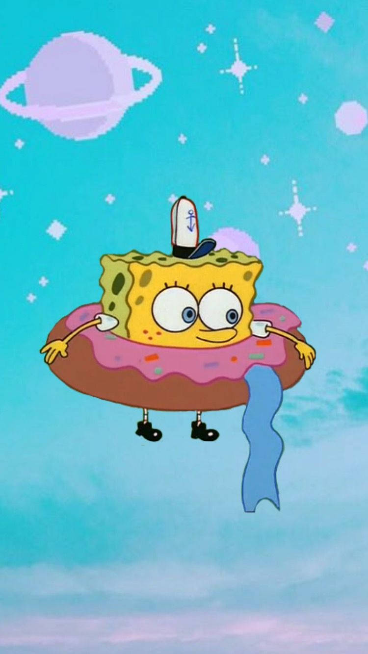 Pata mhusika wako wa Spongebob anayependwa kwa mtindo mzuri wa aesthetic! Picha ya Ukuta
