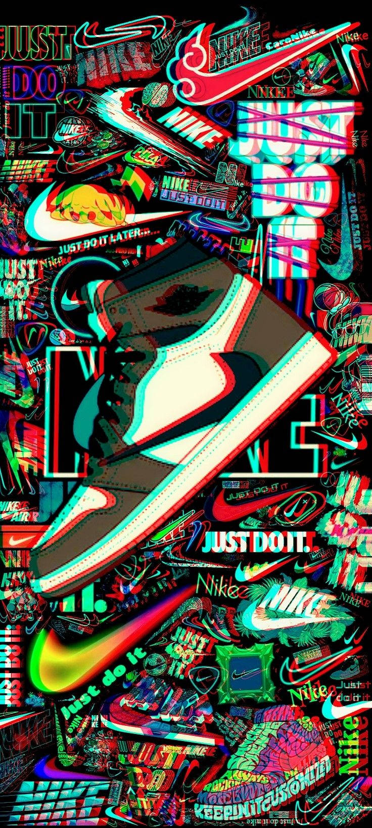 Pata Wasiyoni na Graffiti ya Bold ya Nike Picha ya Ukuta