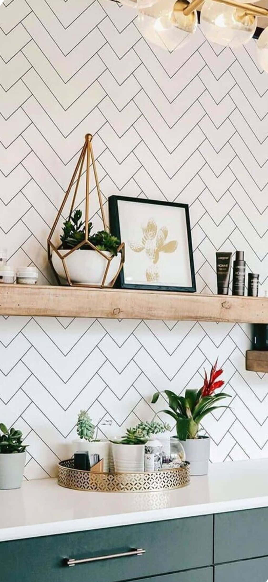 Pattern Tile iPhone X Kitchen Background Picha ya Ukuta