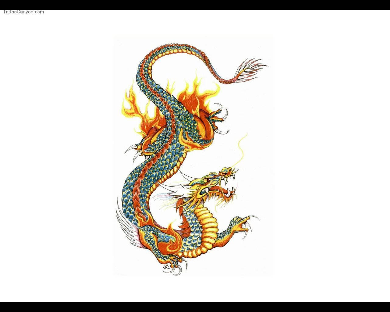 PC ya Dragon ya Japan yenye Rangi Nyororo Picha ya Ukuta