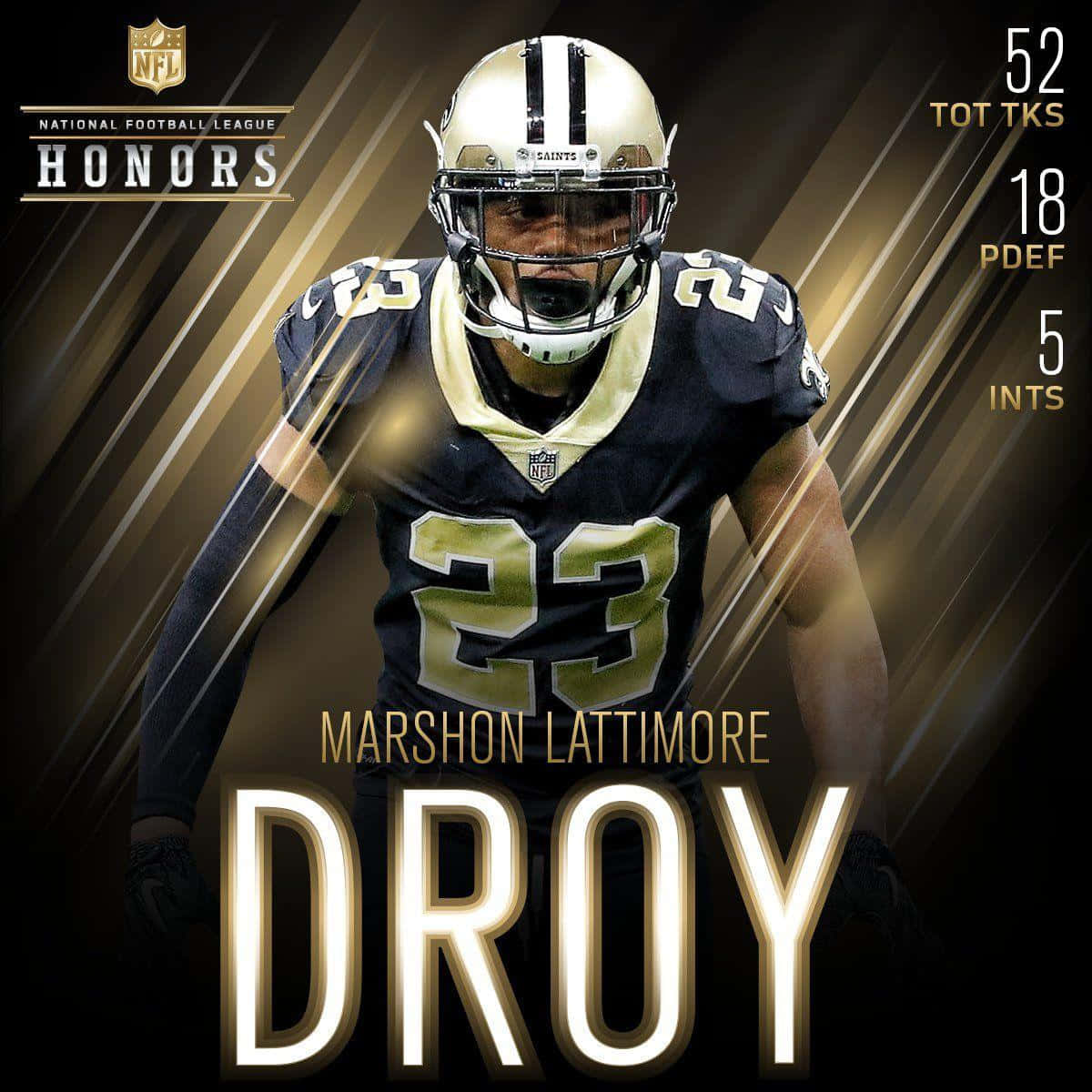 Pemba ya Marshon Lattimore kwa Taaluma za NFL Picha ya Ukuta