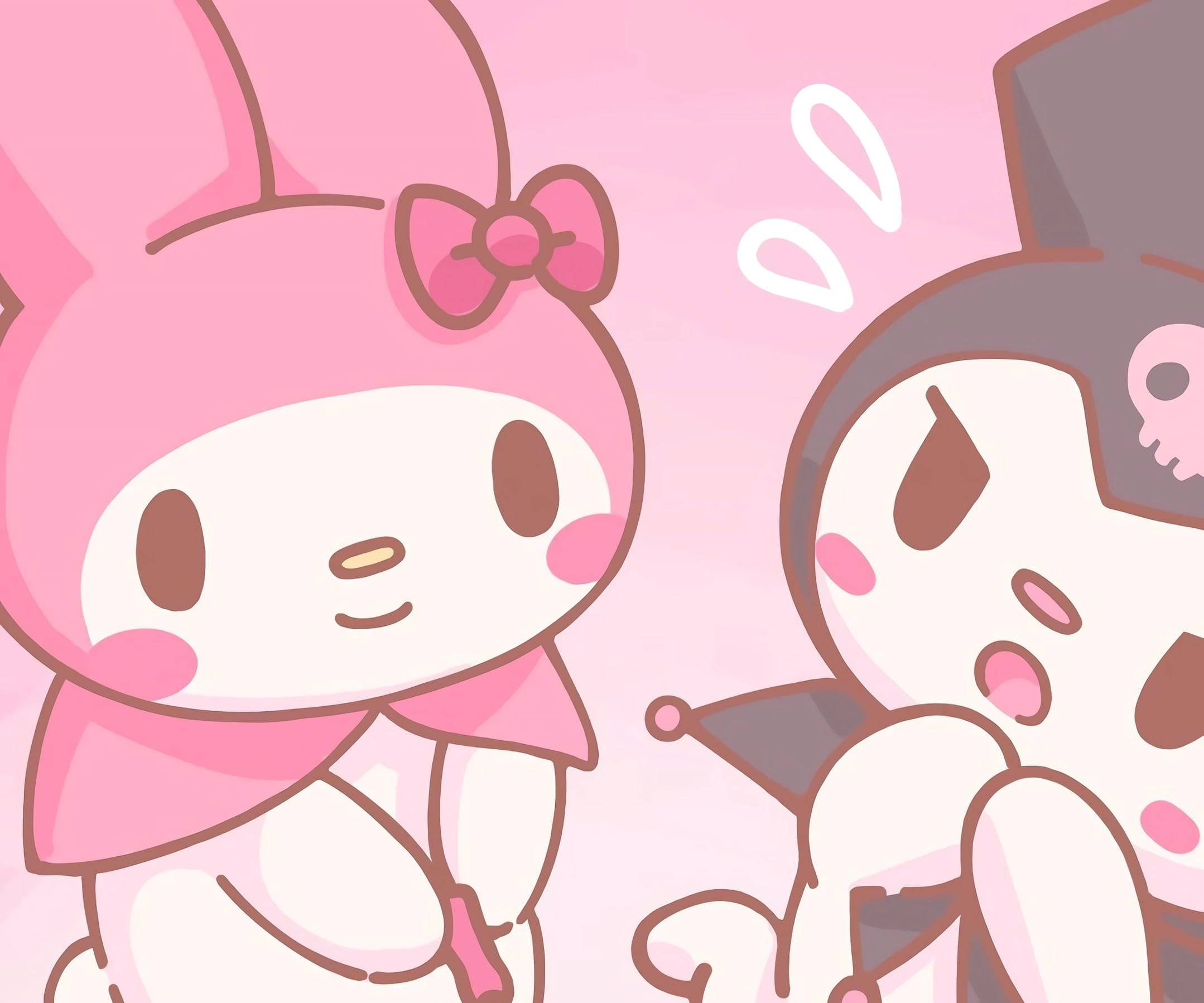 Pembenefu ya Meza ya My Melody na Kuromi Picha ya Ukuta