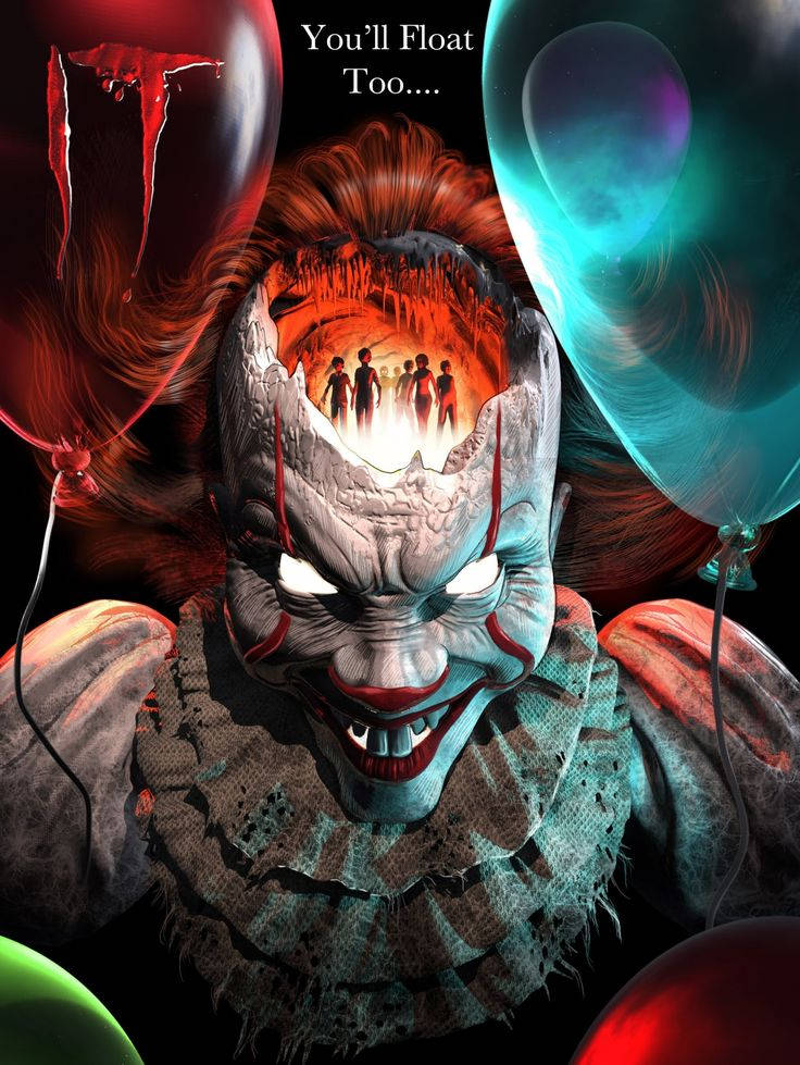 Pennywise wa Kutisha wa 3D kutoka IT Picha ya Ukuta