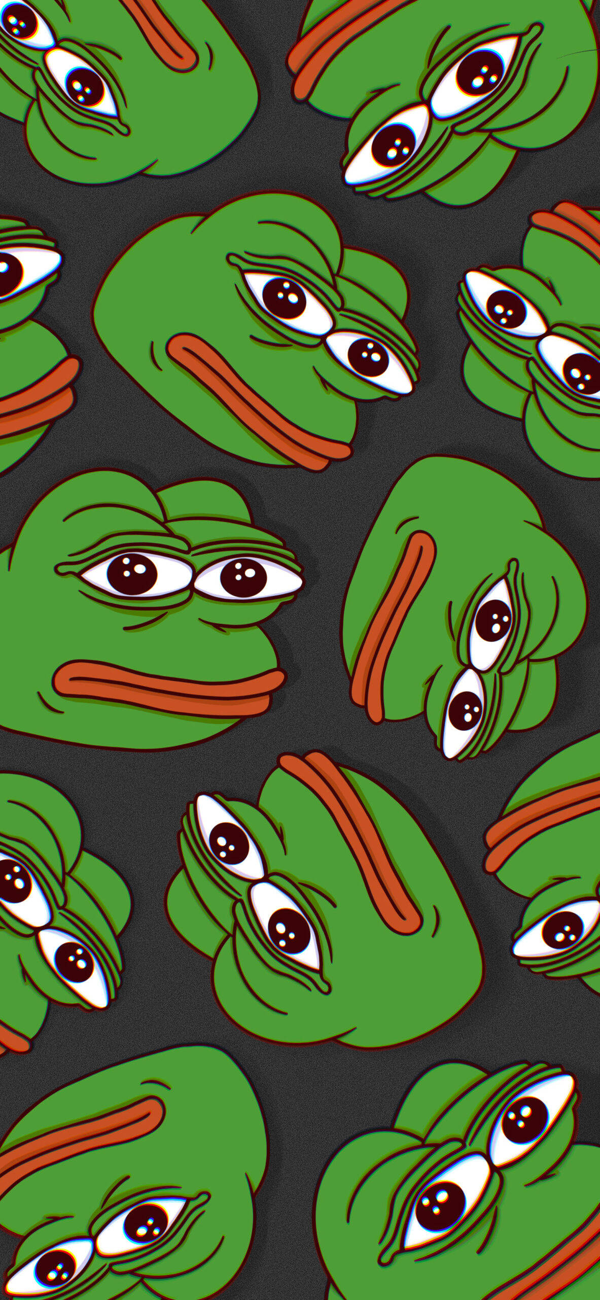 Pepe The Frog Green Pattern Picha ya Ukuta