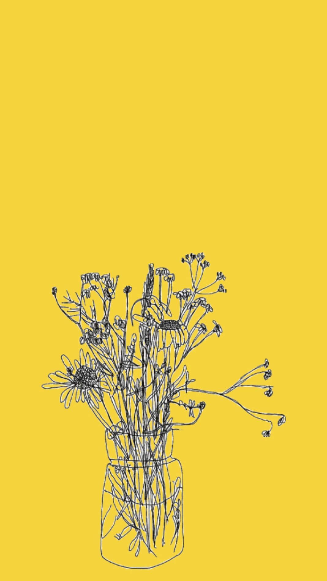 Pepesha siku yako na kipande cha Aesthetic Yellow Picha ya Ukuta
