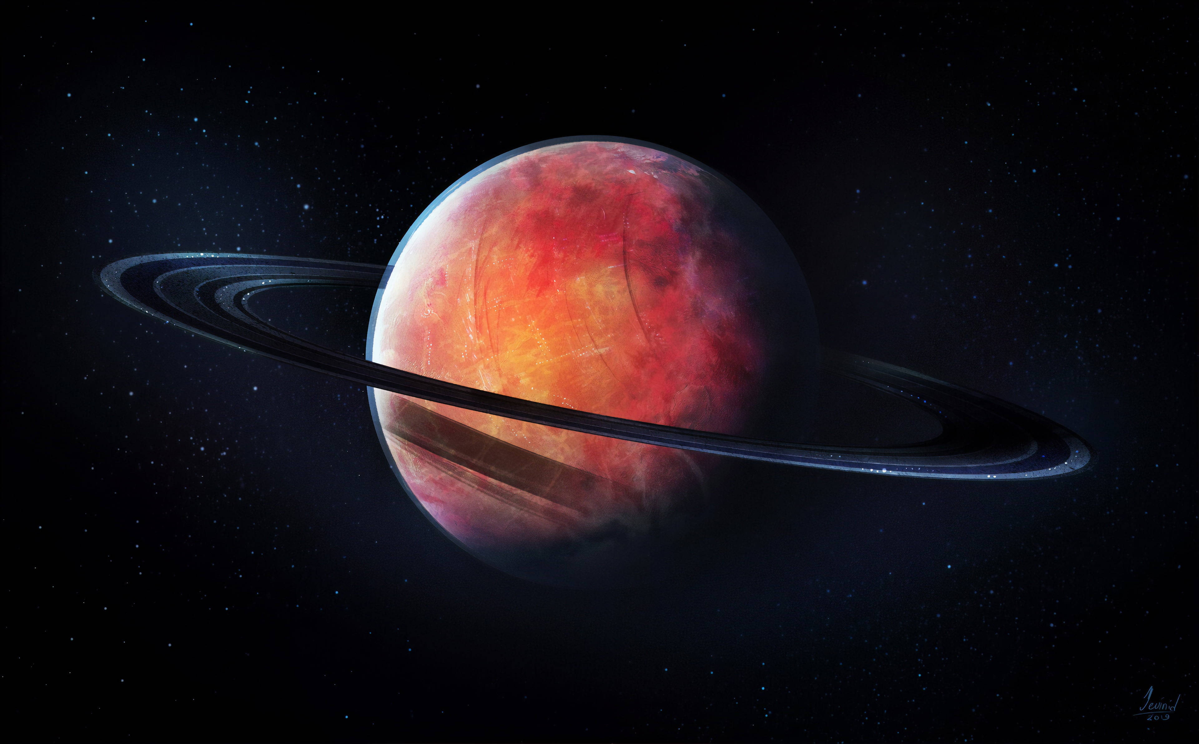 Pete Nyeusi za Saturn 4K Picha ya Ukuta