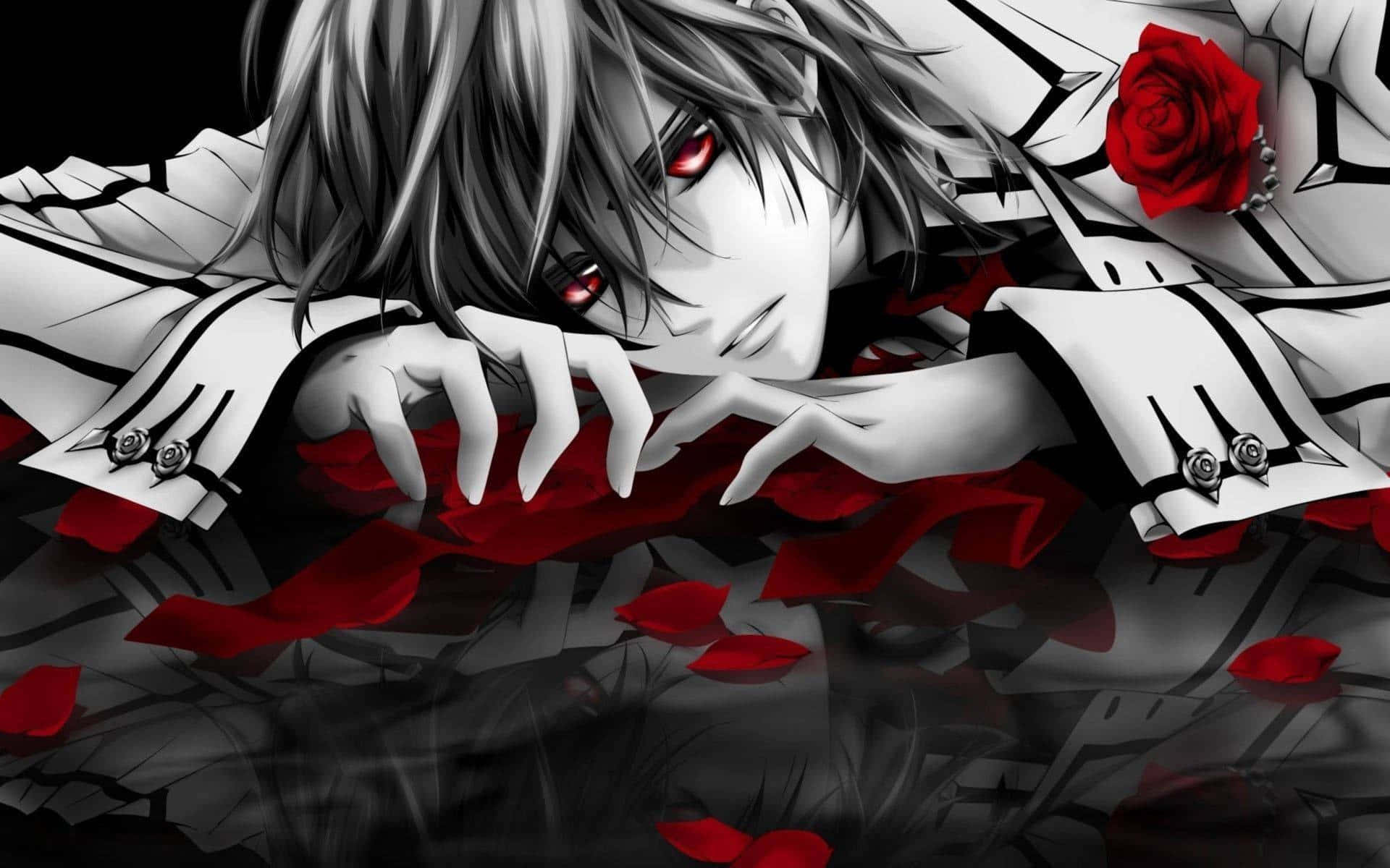 PFP Aesthetic ya Waridi Nyekundu za Anime Picha ya Ukuta