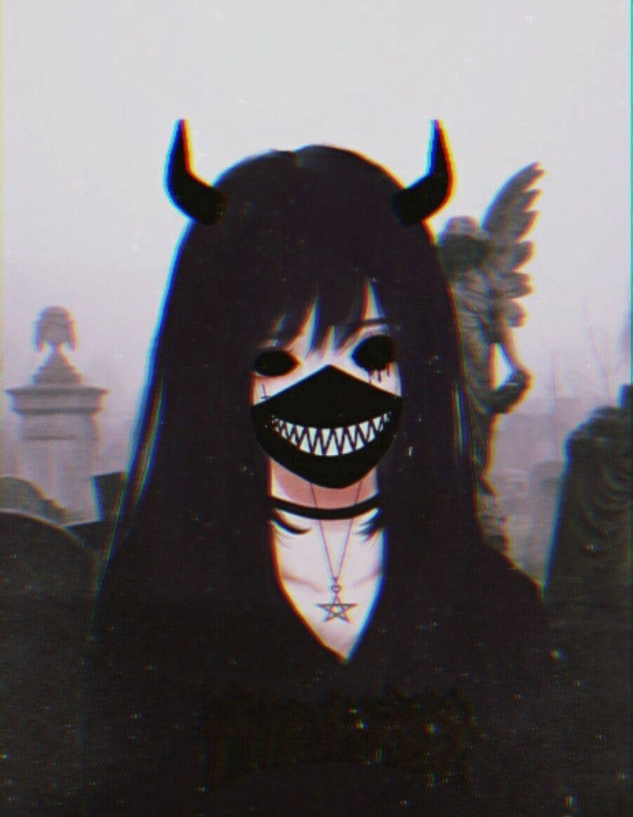 PFP Mrembo wa Anime wa Wasichana wa Gothic Picha ya Ukuta