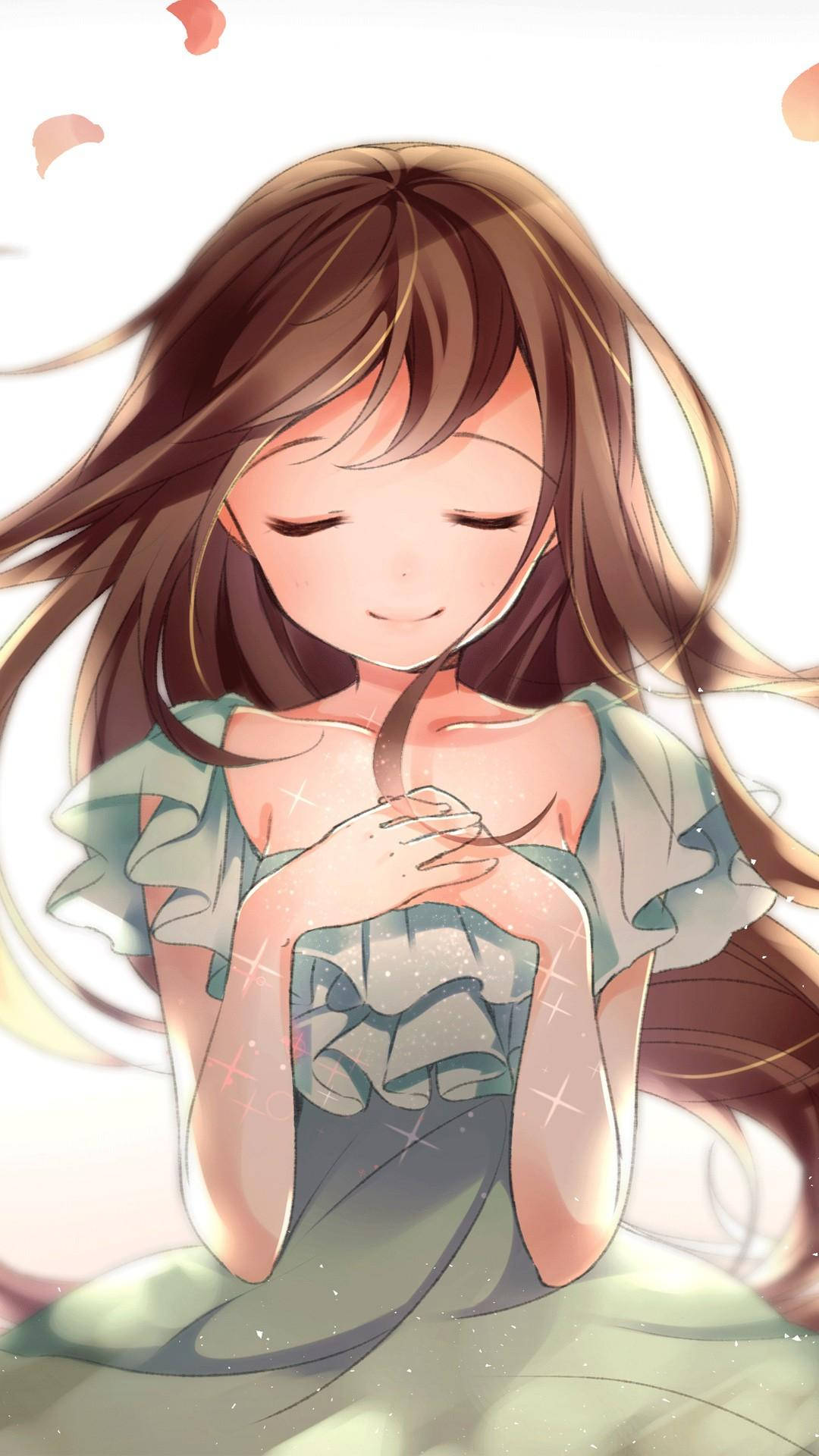 PFP Mzuri wa Anime Msichana Anayetamani Picha ya Ukuta